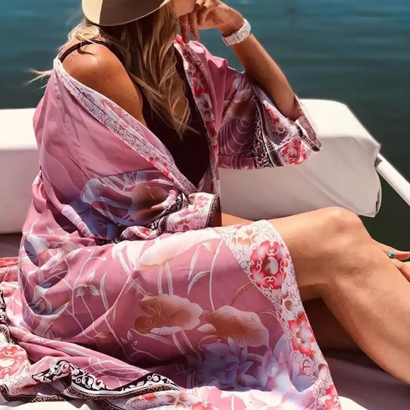 New Bohemian Mixed Print Kimono - Picture 2 of 10